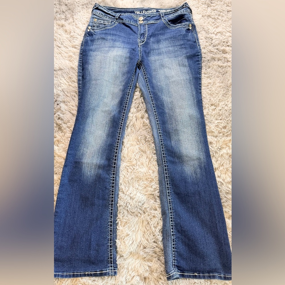 Wallflower Blue Flared Jeans with Faded Front